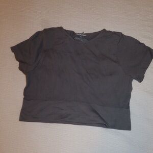 Garage Charcoal Ribbed Top